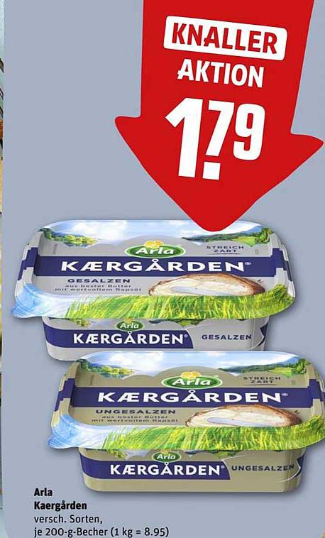 Arla Kærgården – Gesalzen und Ungesalzen im Angebot