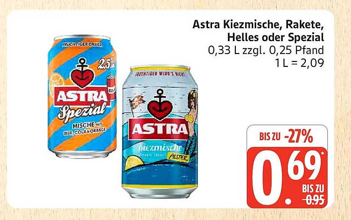 Astra Kiezmischte, Rakete, Helles oder Spezial 0,33 L