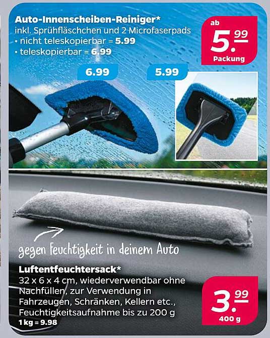 Auto-Innenscheiben-Reiniger* inkl. Sprühfläschchen und 2 Mikrofaserpads