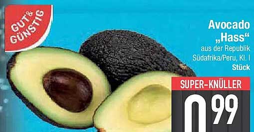 Avocado „Hass“ aus der Republik Südafrika/Peru, Kl. I, Stück