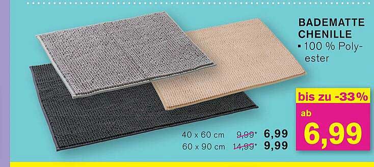 Badematte Chenille - 100 % Polyester