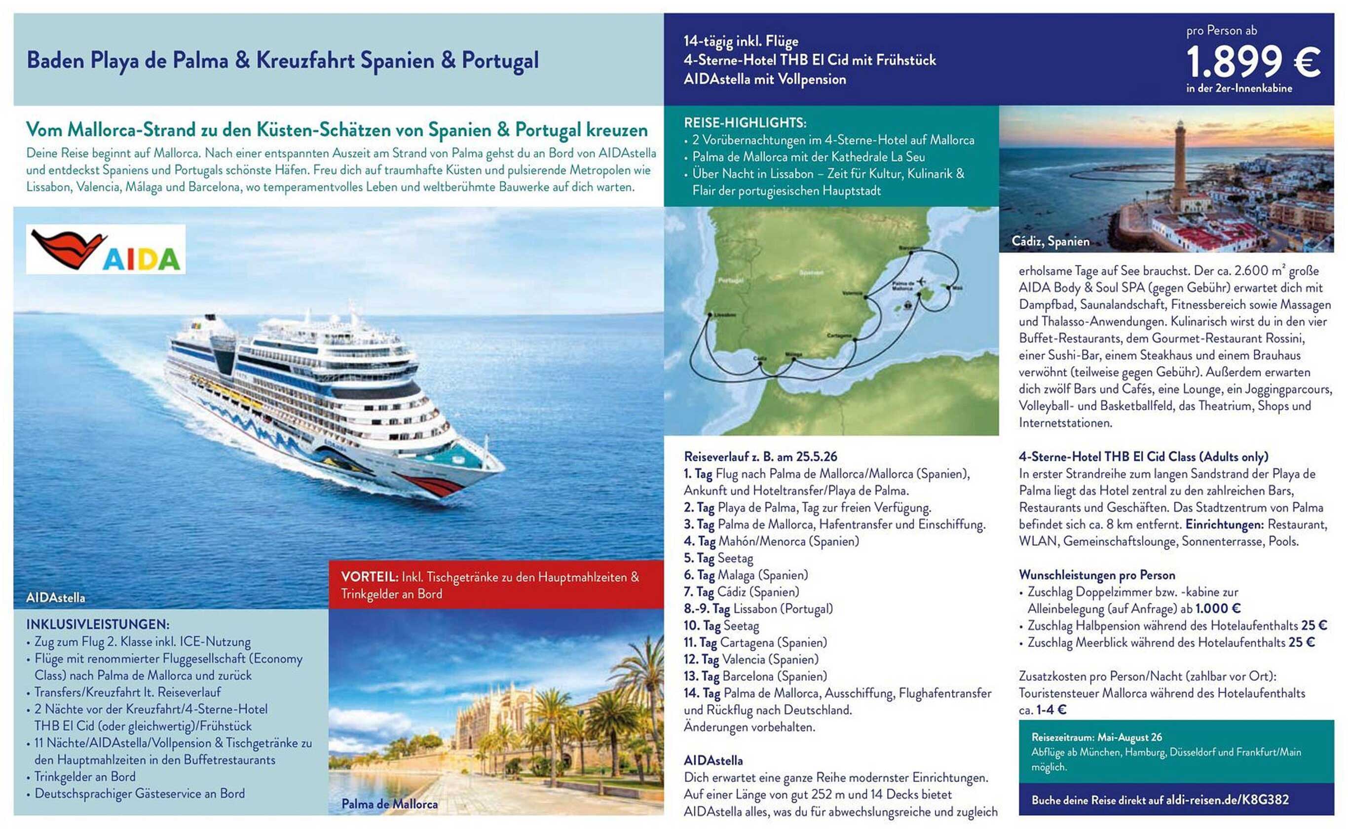 Baden Playa de Palma & Kreuzfahrt Spanien & Portugal