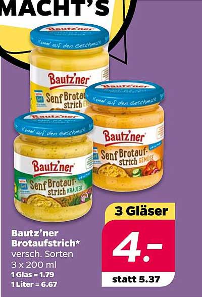 Bautz'ner Brotaufstrich - verschiedene Sorten im Angebot