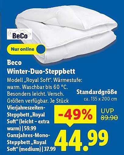 Beco Winter-Duo-Steppbett Modell 'Royal Soft'