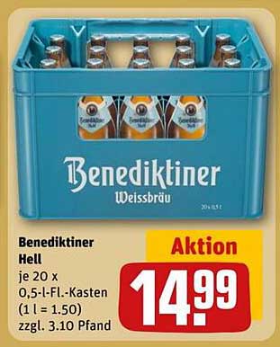 Benediktiner Hell - 20 x 0,5-l-Fl.-Kasten
