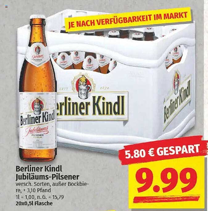 Berliner Kindl Jubiläums-Pilsener 20 x 0,5l Flasche