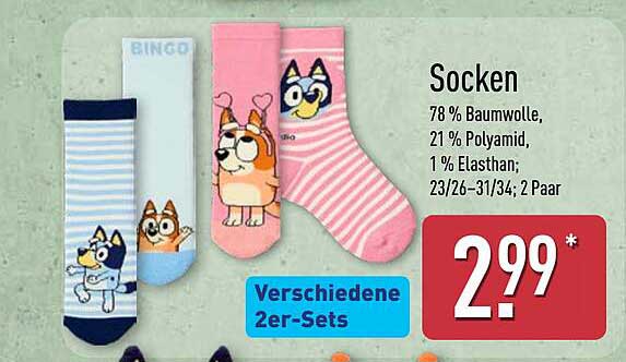 Bingo Socken – Lustige 2er-Sets für Groß und Klein