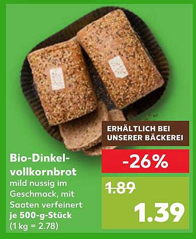Bio-Dinkelvollkornbrot mit Saaten - jetzt günstiger!