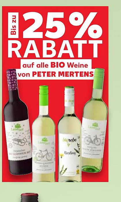 Bis zu 25% Rabatt auf alle BIO Weine von Peter Mertens