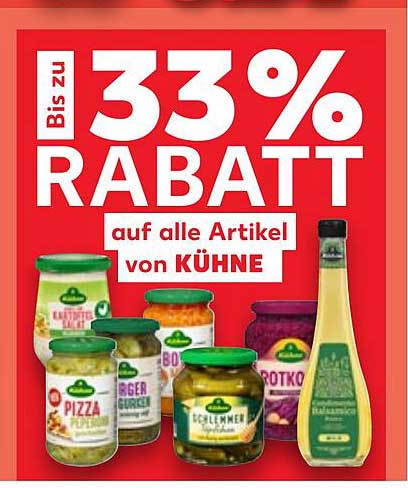 Bis zu 33% Rabatt auf alle Artikel von KÜHNE