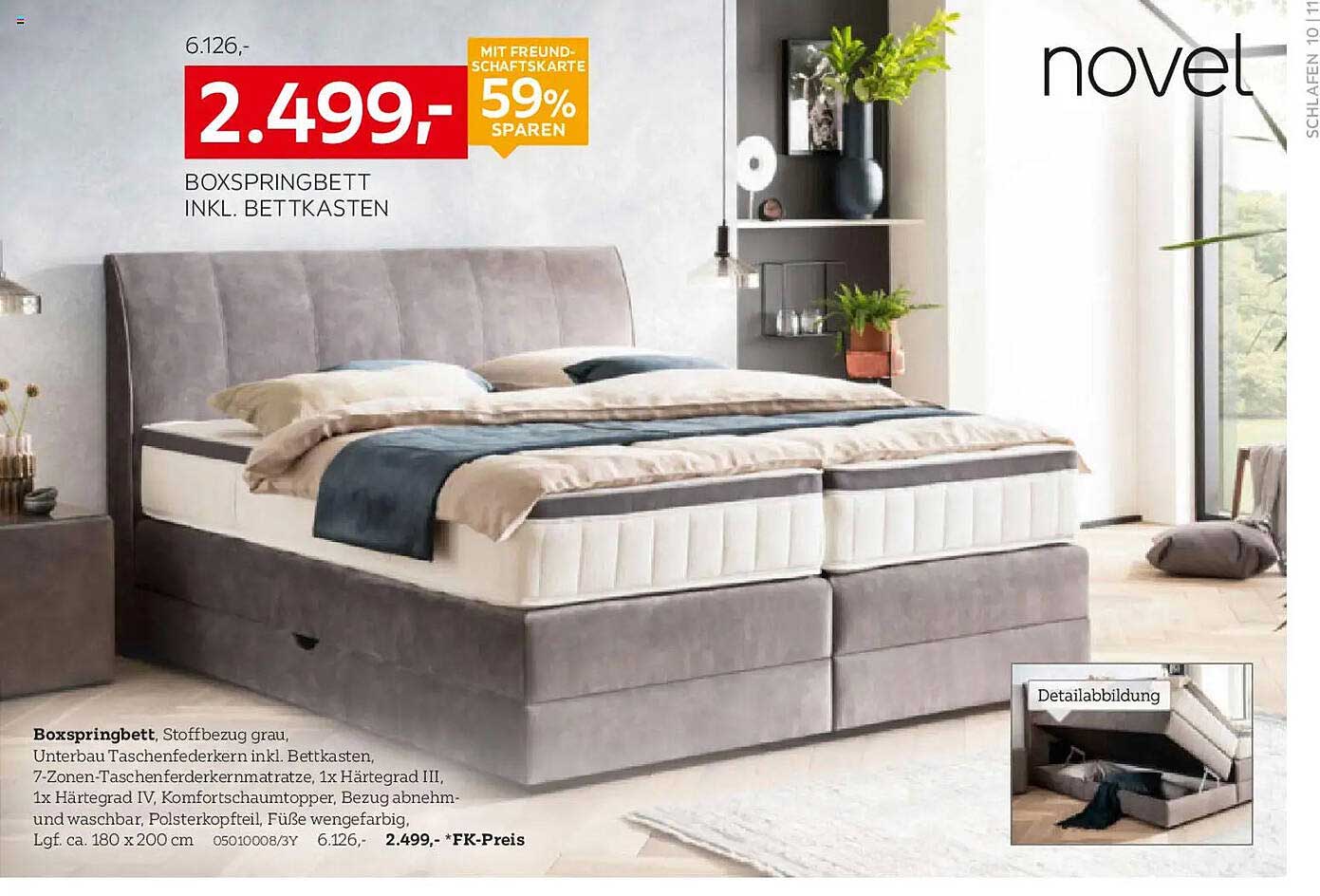 BOXSPRINGBETT INKL. BETTKASTEN