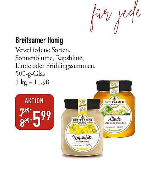 Breitsamer Honig - Verschiedene Sorten