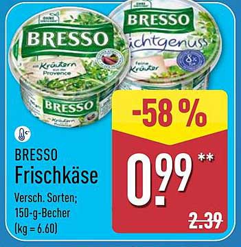 BRESSO Frischkäse - Verschiedene Sorten, 150-g-Becher