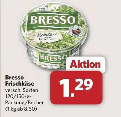 Bresso Frischkäse - Verschiedene Sorten in 120/150-g-Packung