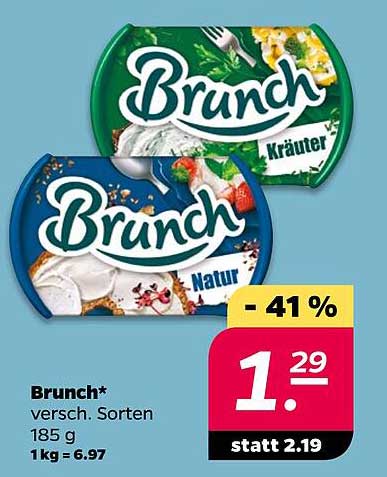 Brunch – verschiedene Sorten 185 g, Angebot vom NETTO
