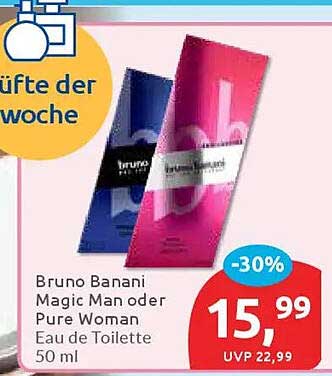 Bruno Banani Magic Man oder Pure Woman Eau de Toilette 50 ml -30%