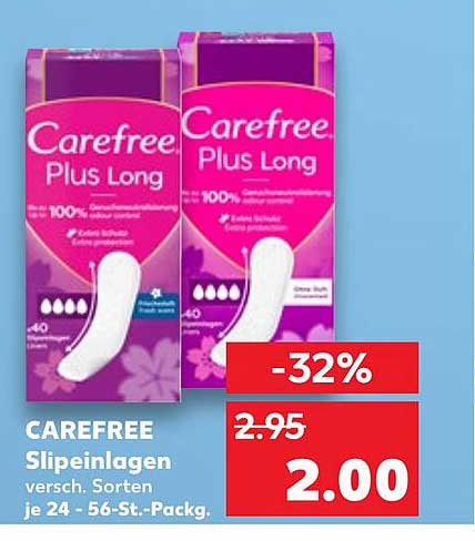 CAREFREE Slipleinlagen, verschiedene Sorten, je 24 - 56 St. Packungen