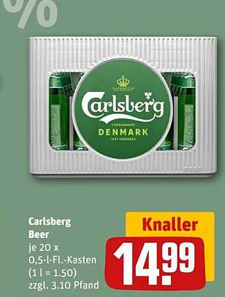 Carlsberg Bier 20 x 0,5 l-Flaschen im Kasten