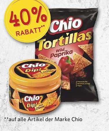 Chio Tortillas & Dip - 40% Rabatt auf alle Artikel der Marke Chio