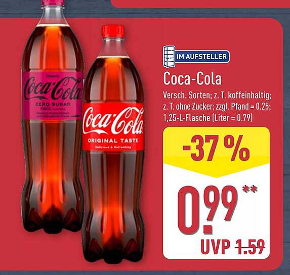 Coca-Cola 1,25-Liter-Flasche - Jetzt für nur 0,99 €!