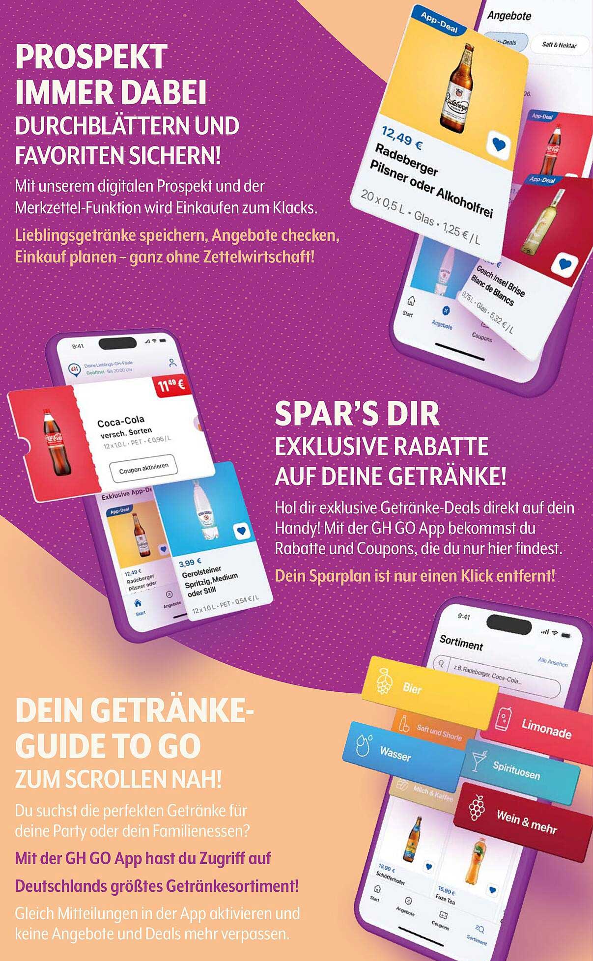 Coca-Cola verschiedene Sorten im Angebot