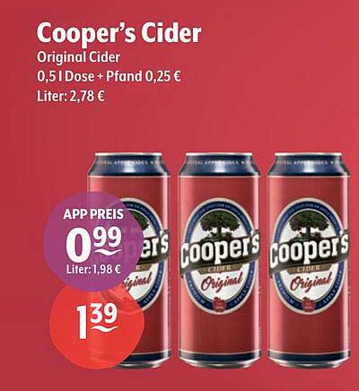 Cooper's Cider Original – Erfrischender Genuss aus der Dose