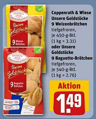 Coppenrath & Wiese Unsere Goldstücke 9 Weizenbrötchen oder Unsere Goldstücke 9 Baguette-Brötchen