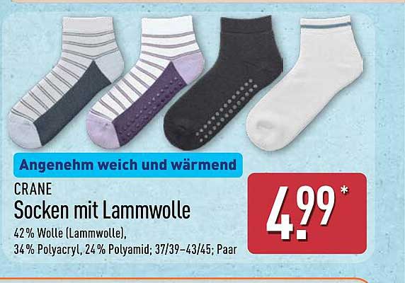 CRANE Socken mit Lammwolle