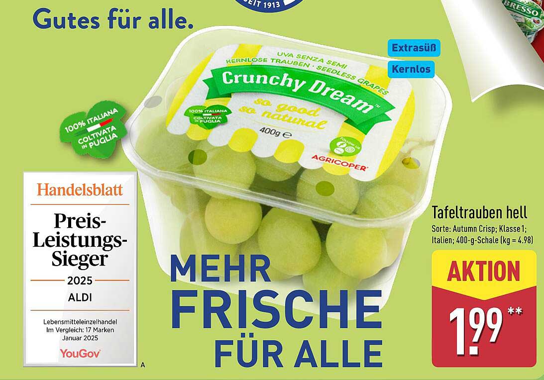 Crunchy Dream Tafeltrauben – 400g Schale