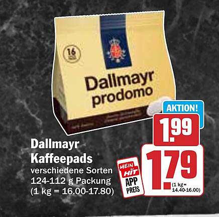 Dallmayr Kaffee Pads - Verschiedene Sorten 124-112 g Packung