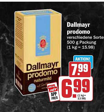 Dallmayr prodomo verschiedene Sorten 500 g Packung