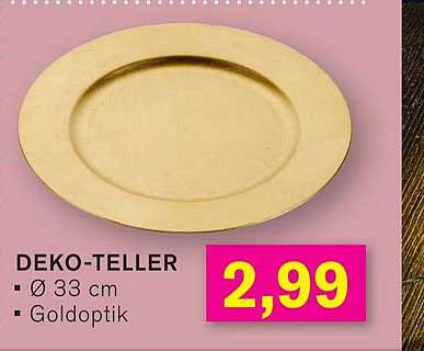 DEKO-TELLER - Ø 33 cm in Goldoptik