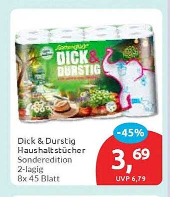 Dick & Durstig Haushaltstücher Sonderedition 2-lagig 8x 45 Blatt