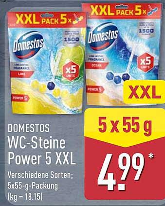 DOMESTOS WC-Steine Power 5 XXL - 5 x 55 g