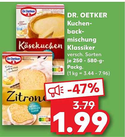 DR. OETKER Kuchenbackmischung Klassiker