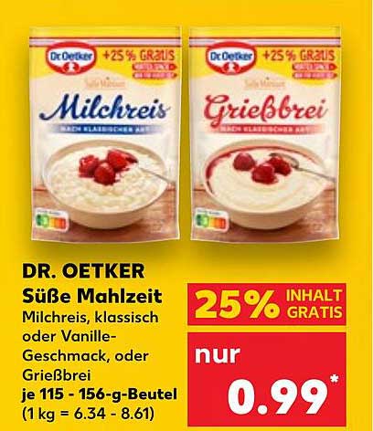 DR. OETKER Süße Mahlzeit - Milchreis oder Grießbrei