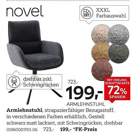 Drehbarer Armlehnstuhl "novel" – Stil und Komfort für Ihr Zuhause