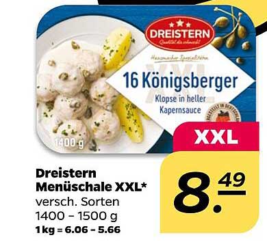 Dreistern Menüsäle XXL - 16 Königsberger Klopse in heller Kapernsauce