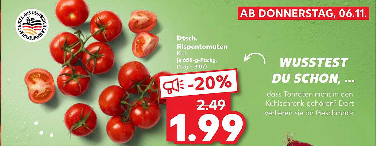 Dtsch. Rispentomaten K. I. je 650-g-Packg.