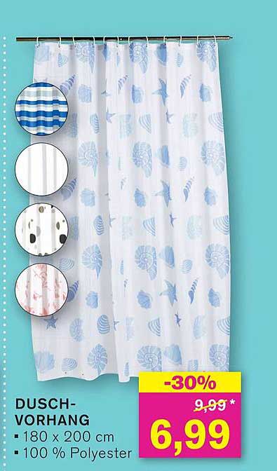 Duschvorhang - 180 x 200 cm - 100 % Polyester