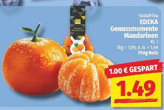 EDEKA Genussmomente Mandarinen 750g für nur 1,49 €