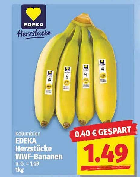 EDEKA Herzstücke WWF-Bananen 1kg für nur 1,49 €