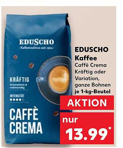 EDUSCHO Kaffee Caffè Crema, 1-kg-Beutel