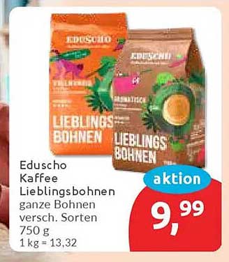 EduSchö Lieblingsbohnen - Kaffee ganze Bohnen, 750 g