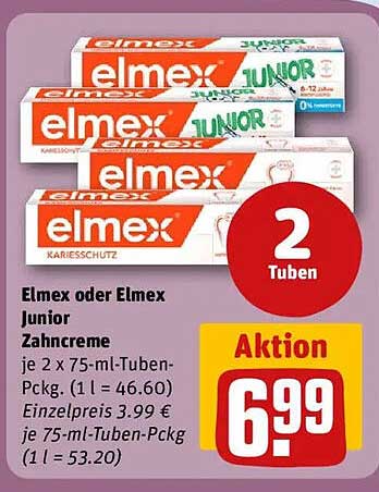 Elmex oder Elmex Junior Zahnpasta (2 x 75 ml)
