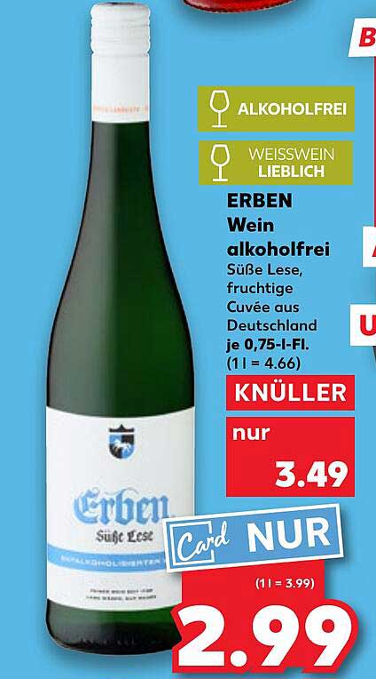 ERBEN Wein alkoholfrei Süße Lese 0,75 l