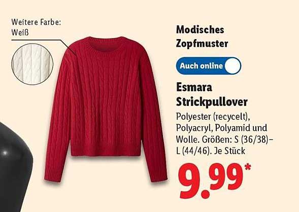 Esmara Strickpullover mit modischem Zopfdesign
