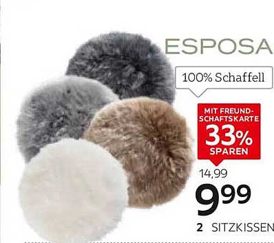 ESPOSA Sitzkissen aus 100% Schaffell
