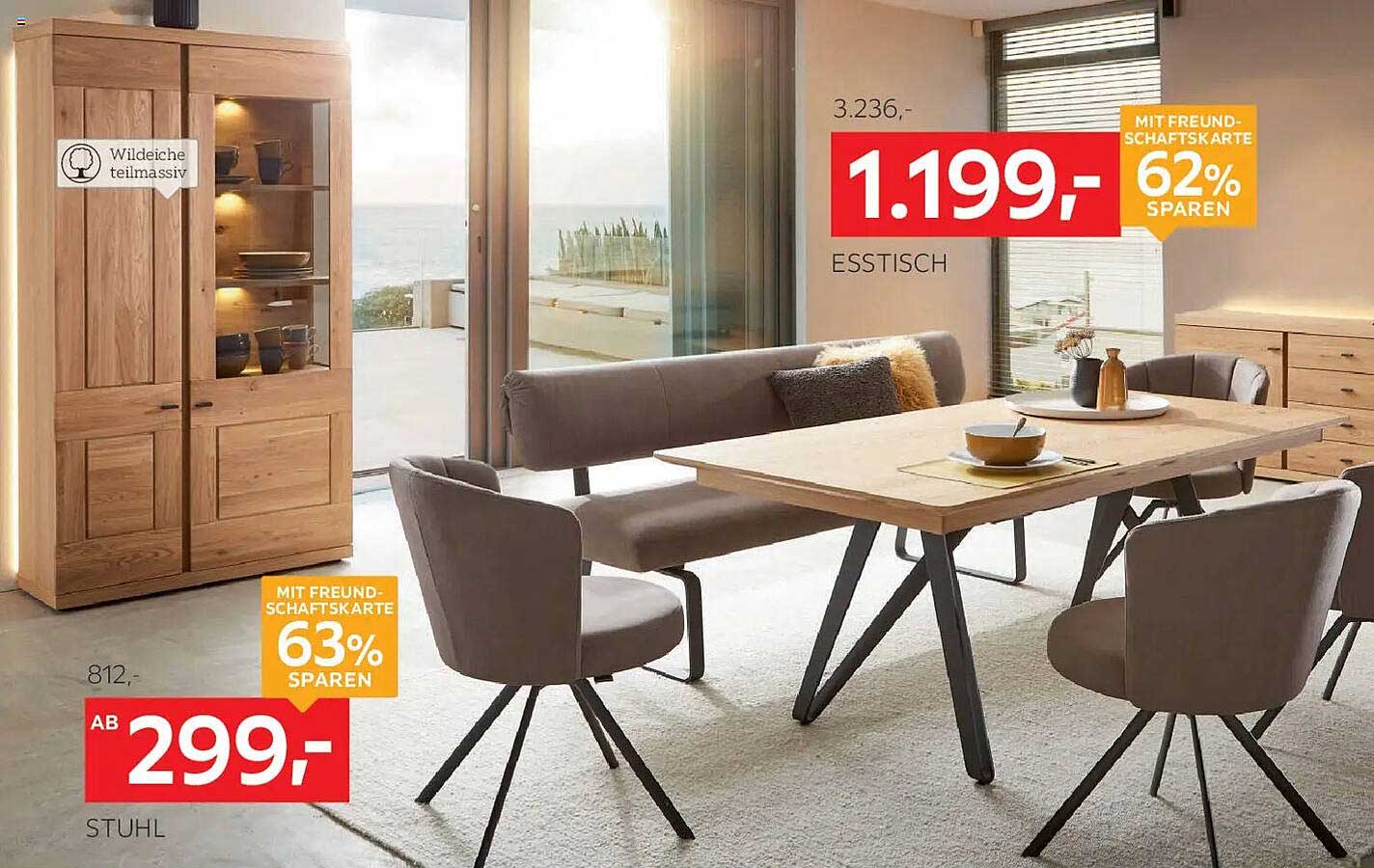 ESSTISCH aus Wildeiche (teilmassiv)