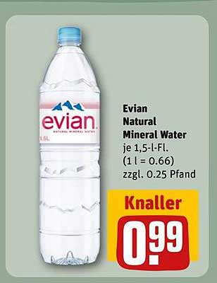 Evian Natural Mineral Water 1,5 l Flasche
